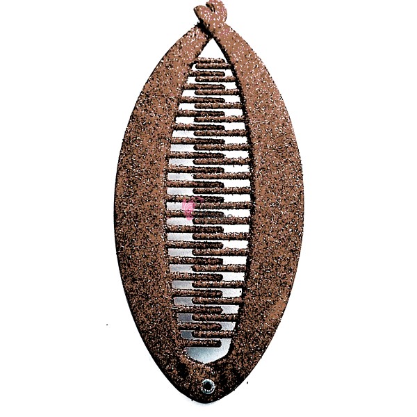 Accesoriu tip banana pentru prins parul din plastic PZS001GG - Brown cu sclipici